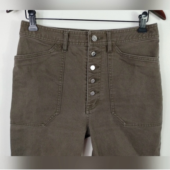 Wilfred Free Belen High Rise Pants 8 Brown Exposed Button Fly - Picture 4 of 13